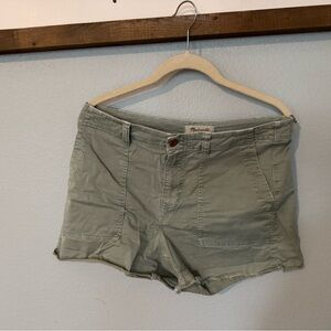 Madewell Light Sage Green Cotton Cargo Shorts